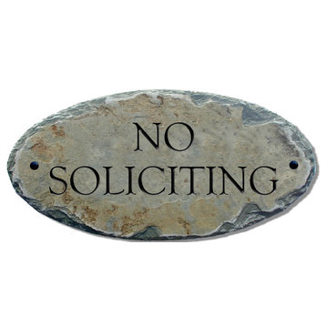 Reclaimed Slate No Soliciting Sign /Plaque