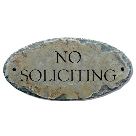 Reclaimed Slate No Soliciting Sign /Plaque