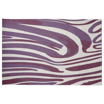 Dazzling Zebra Rug, Purple, 5'x7'