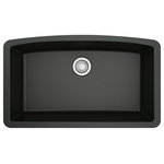 Karran USA - Karran Undermount Quartz Composite 32" Single Bowl Kitchen Sink, Black - Its sweeping curved rear bowl wall gives this enormous single bowl design a stylish flair. Its quartz composite material gives it outstanding durability and will provide years of trouble-free use. This undermount design is available in a selection of 6 rich color choices to compliment any decor. Karran Sinks are a great addition to any home improvement project.