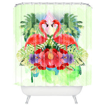 Kangarui Exotic Flamingo Shower Curtain