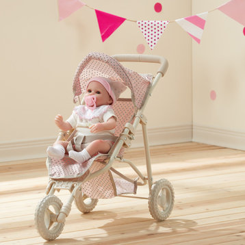Foldable Baby Doll Jogging Stroller, Pink