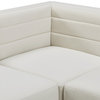 Quincy Velvet Upholstered 8-Piece U-Shaped Modular Sectional, Cream