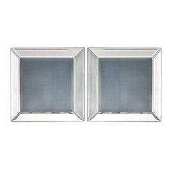Set Of Two Beveled Glass Mirrors - Wall Decor