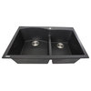 Nantucket Sinks 60/40 Double Bowl Dual-Mount Granite Composite, Black