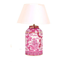 Canton in Pink Tea Caddy Lamp - Table Lamps