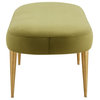 Safavieh Couture Corinne Velvet Oval Bench, Olive Green