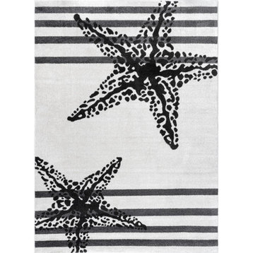 nuLOOM Minnie Coastal Starfish Striped Area Rug, Beige 3'x5'