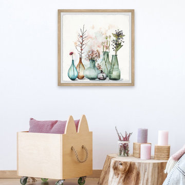 "Perfect Blooms in Vases" Framed Painting Print