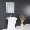 Fresca Quadro 23" White Pedestal Sink, Medicine Cabinet, Bathroom Vanity