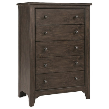 Westwood Design Taylor 5-Drawer Farmhouse Wood Chest in River Rock Brown Finish
