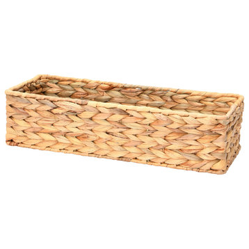 Household Essentials Water Hyacinth Rectangular Storage Basket