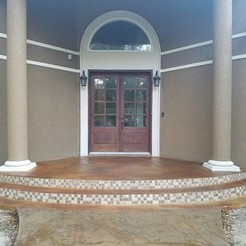 Concrete staining -front porch and sidewalks