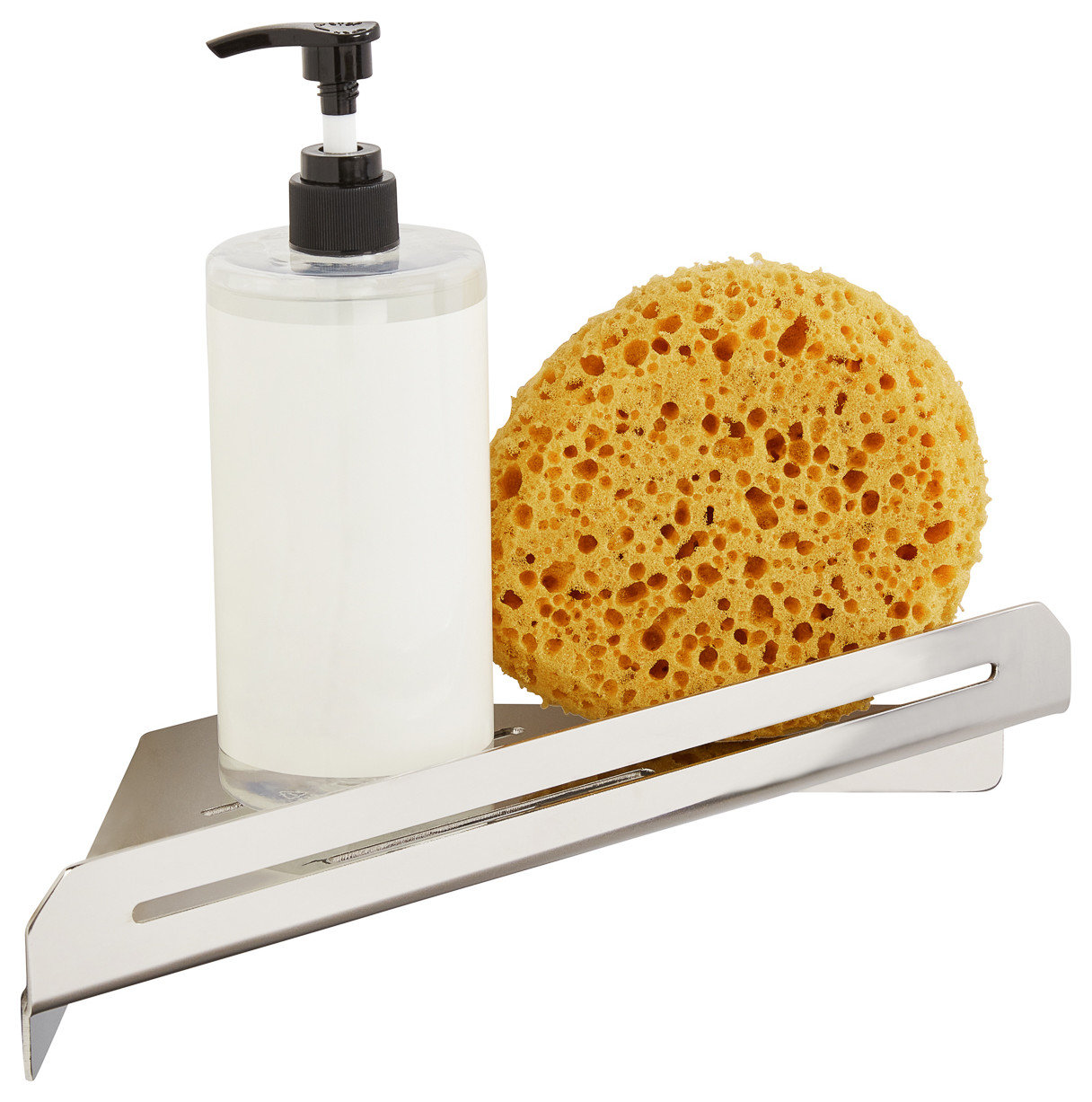 Bathroom Floating Corner Shower Shelf, Polished