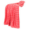 Saga Double Sided Faux Fur Throw, Spice Coral