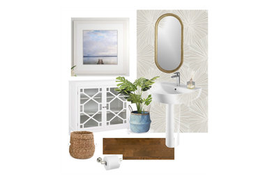 Inspiration for a powder room remodel in New York