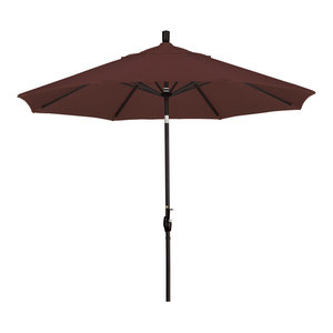 9 Foot Olefin Fabric Aluminum Crank Lift Push Tilt Market Umbrella Black Pole Contemporary Outdoor Umbrellas By Western Sierra Trading Company