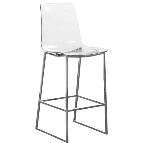 Lumen Gold Metal/Acrylic Stool, Chrome Base