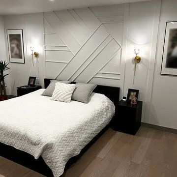 Geometric Bedroom Feature Wall — Lake in the Hills, Illinois