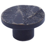 Century Hardware - Jean-Paul Acrylic Engraved 50mm Knob, Black - Jean-Paul is a round knob made in acrylic with a stripped, natural finish. It comes in white and a black matte finish. It's rough and irregular texture gives it a vintage look in contrast perfectly with plain furniture. It is ideal to be fitted in both bathrooms and bedrooms which are in need of accessories with character.