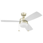 Honeywell Ceiling Fans - Honeywell Barcadero Modern Ceiling Fan With Light, 44", Champagne - The 44-inch Honeywell Barcadero is a clean-cut contemporary ceiling fan perfect for modernizing your spaces. This propeller ceiling fan features reversible blades, LED lighting, two mounting options and a reversible motor for year-round comfort.