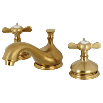 Kingston Brass Widespread Bathroom Faucet With Brass Pop-Up, Brushed Brass