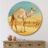 Designart Camels In Desert Farmhouse Metal Circle Wall Art, 36"