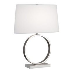 Robert Abbey Lighting - Robert Abbey Logan Polished Nickel Table Lamp-Ascot White - Table Lamps