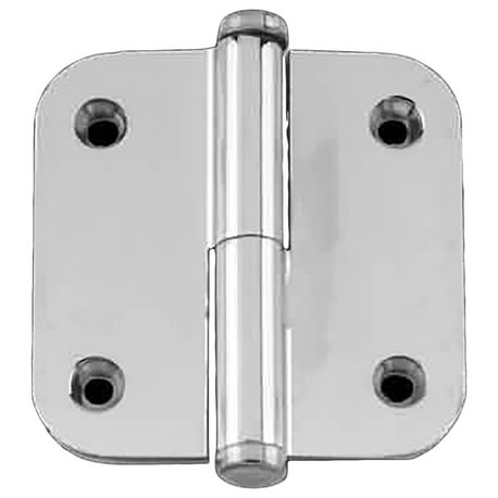 Cabinet Hinge 2" Lift Off Right Chrome Radius Coin Tip |