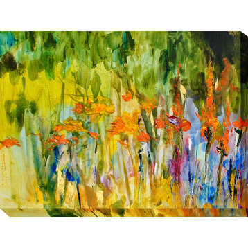 Orange Lily Abstract Outdoor Art, 40x30