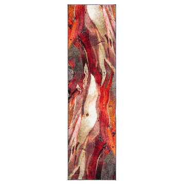 Safavieh Glacier Collection GLA126 Rug, Red/Multi, 2'3"x10'