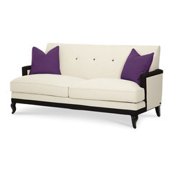 AICO Furniture - After Eight Cream/Purple Contemporary 3 Seat Sofa - 19815-CRPUR - Fabric