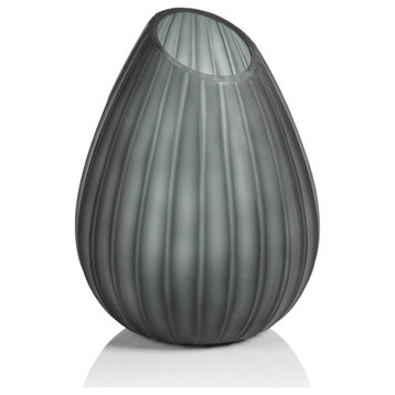 Morden Cut Glass Vase, 6.75"x9.25"