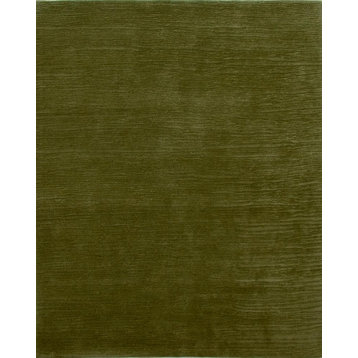 Solid Moss Shore Wool Rug, 5'x8'