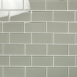 GBM Manufacturing - Metro 3" x 6" Glossy Glass Subway Wall Tile,Smokey Gray, Set of 70 - Wall And Floor Tile