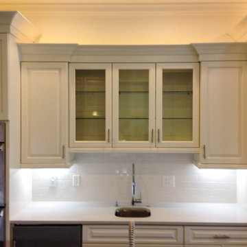 Grand Foyer with Painted Kitchen Cabinets