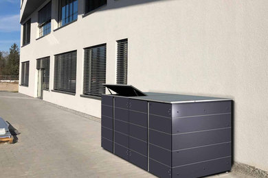 Schicke Einhausung für 1100 Liter Müllcontainer / Rollcontainer