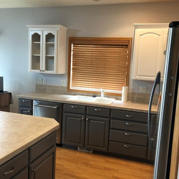 Two-Tone Painted Kitchen Cabinets In McMinnville Home