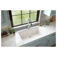 Karran Undermount Quartz 32" Single Bowl Kitchen Sink Kit, White