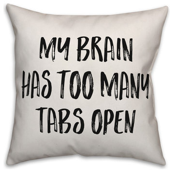 My Brain Has Too Many Tabs Open, Throw Pillow Cover, 20"x20"