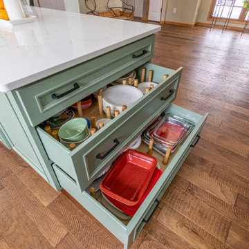 Transitional Kitchen With Over-Sized Island