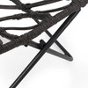 Danbury Outdoor Boho Modern Wicker Accent Chairs, Set of 2, Gray/Black