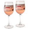Prescription Wine Glasses - Set of 2 Wine Stems with Novelty Prescript