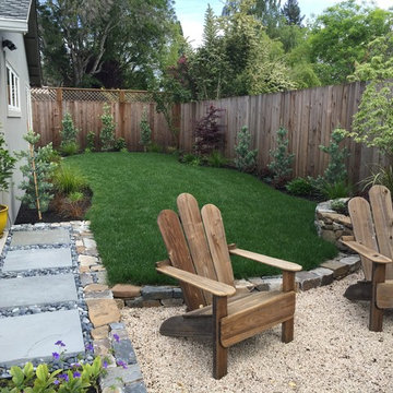 Lawn for the kids, campfire area for everyone
