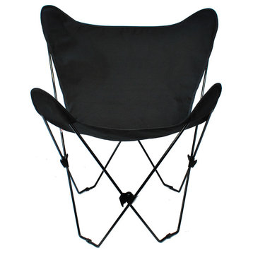 Butterfly Chair and Cover Combo With Black Frame, Black