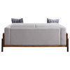 ACME Pelton Fabric Loose Back Loveseat with Pillows in Walnut