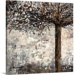 Contemporary Prints And Posters Gallery-Wrapped Canvas Entitled Brass Tree, 16"x16"