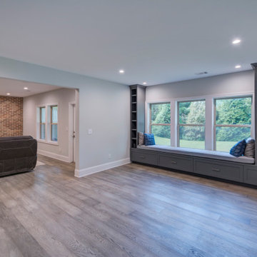 Golf Simulator Basement with Wine Cellar