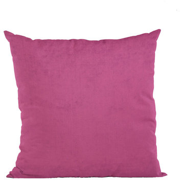 Pink Solid Shiny Velvet Luxury Throw Pillow, Double sided 22"x22"