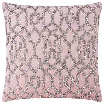 Sparkles Home Rhinestone Lattice Pillow - 20" - Pink